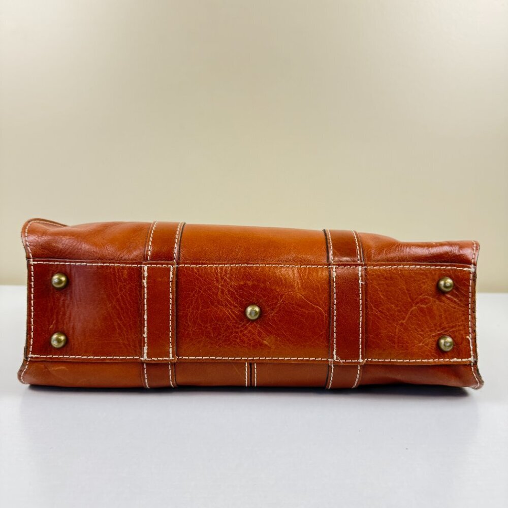 EUC Patricia Nash Vienna Tan/Brown Leather Satchel Bag - Picture 5 of 14